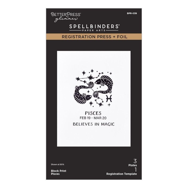 Spellbinders - Block Print Pisces Registration Press + Foil Plate
