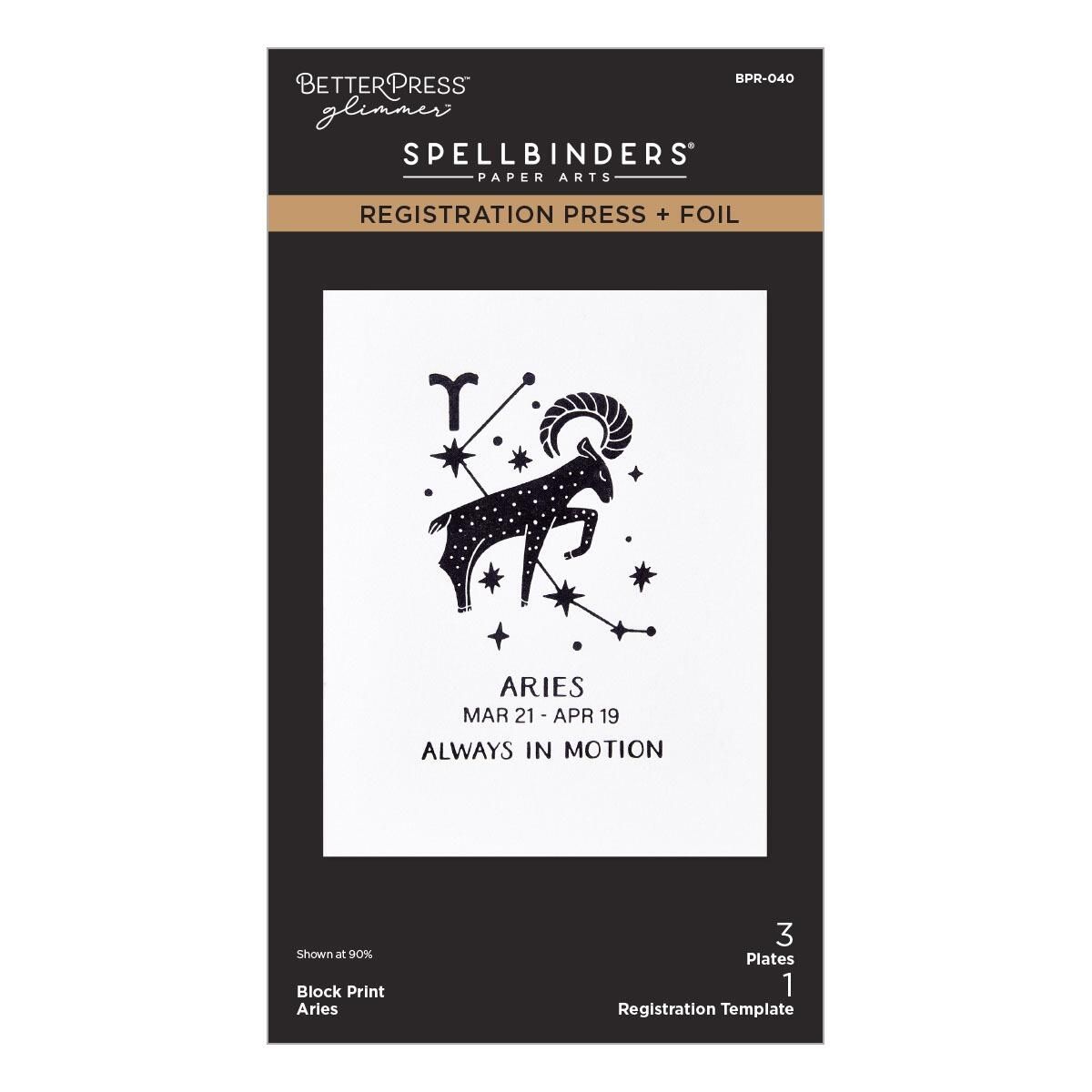 Spellbinders - Block Print Aries Registration Press + Foil Plate Spellbinders - Block Print Aries Registration Press + Foil Plate