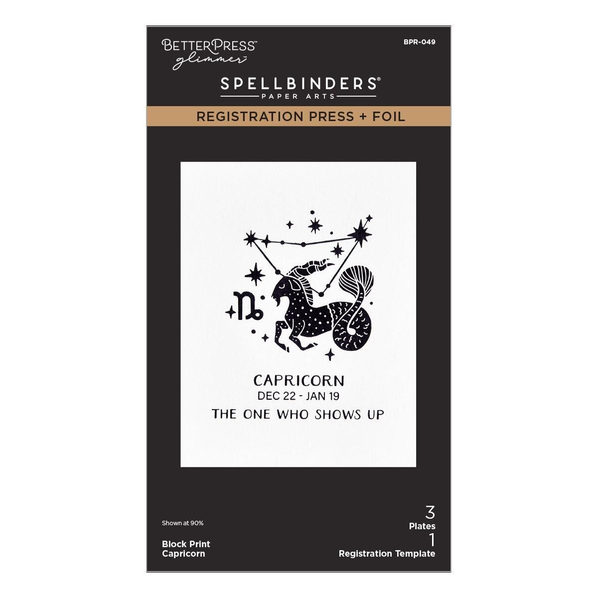 Spellbinders - Block Print Capricorn Registration Press + Foil Plate
