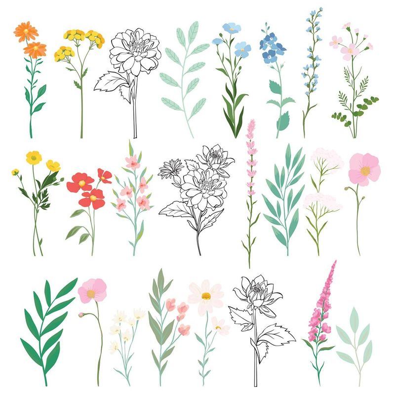 Spellbinders - Rosie's Studio Breakfast in Bed Die Cut Floral Stickers