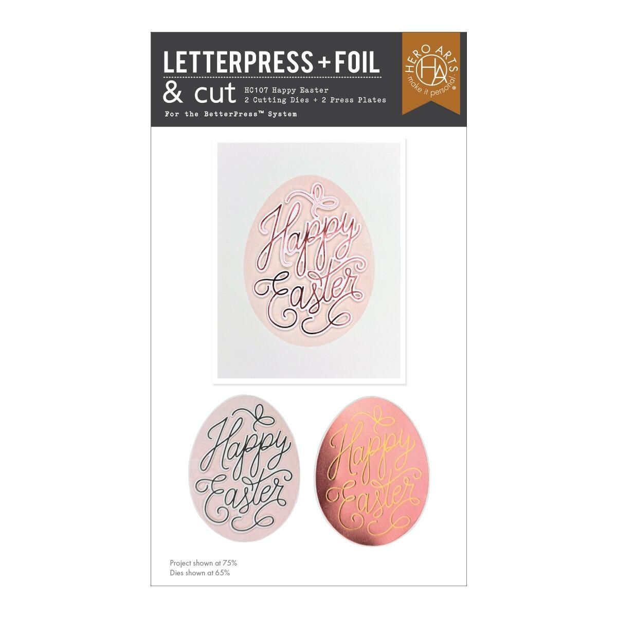 Hero Arts - Happy Easter Letterpress + Foil & Cut