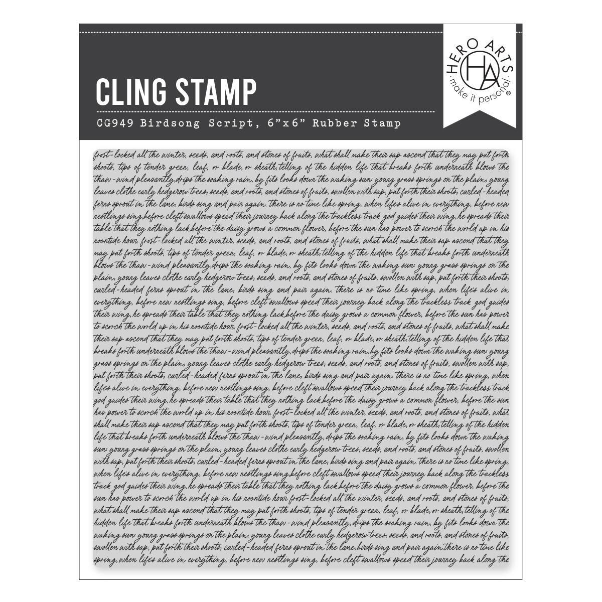 Hero Arts - Birdsong Script Cling Stamp