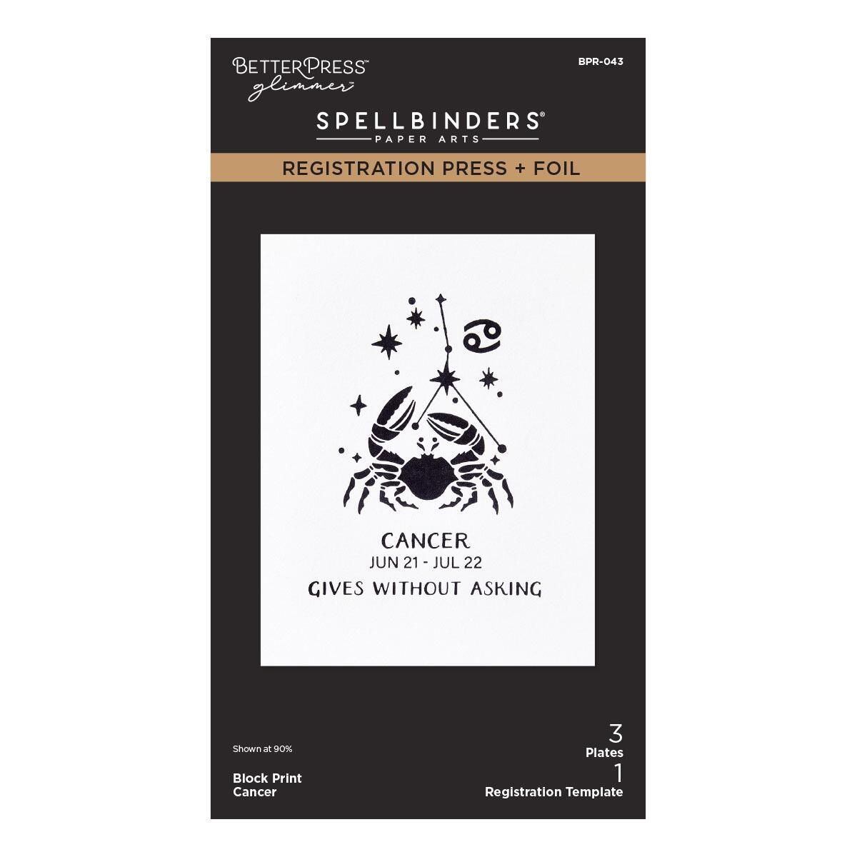 Spellbinders - Block Print Cancer Registration Press + Foil Plate