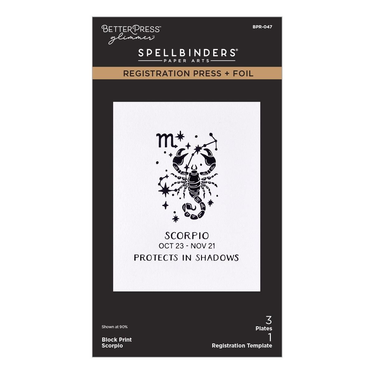 Spellbinders - Block Print Scorpio Registration Press + Foil Plate