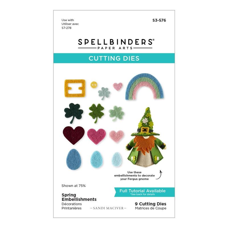 Spellbinders - Spring Embellishments Felt Decor Etched Dies by Sandi MacIver