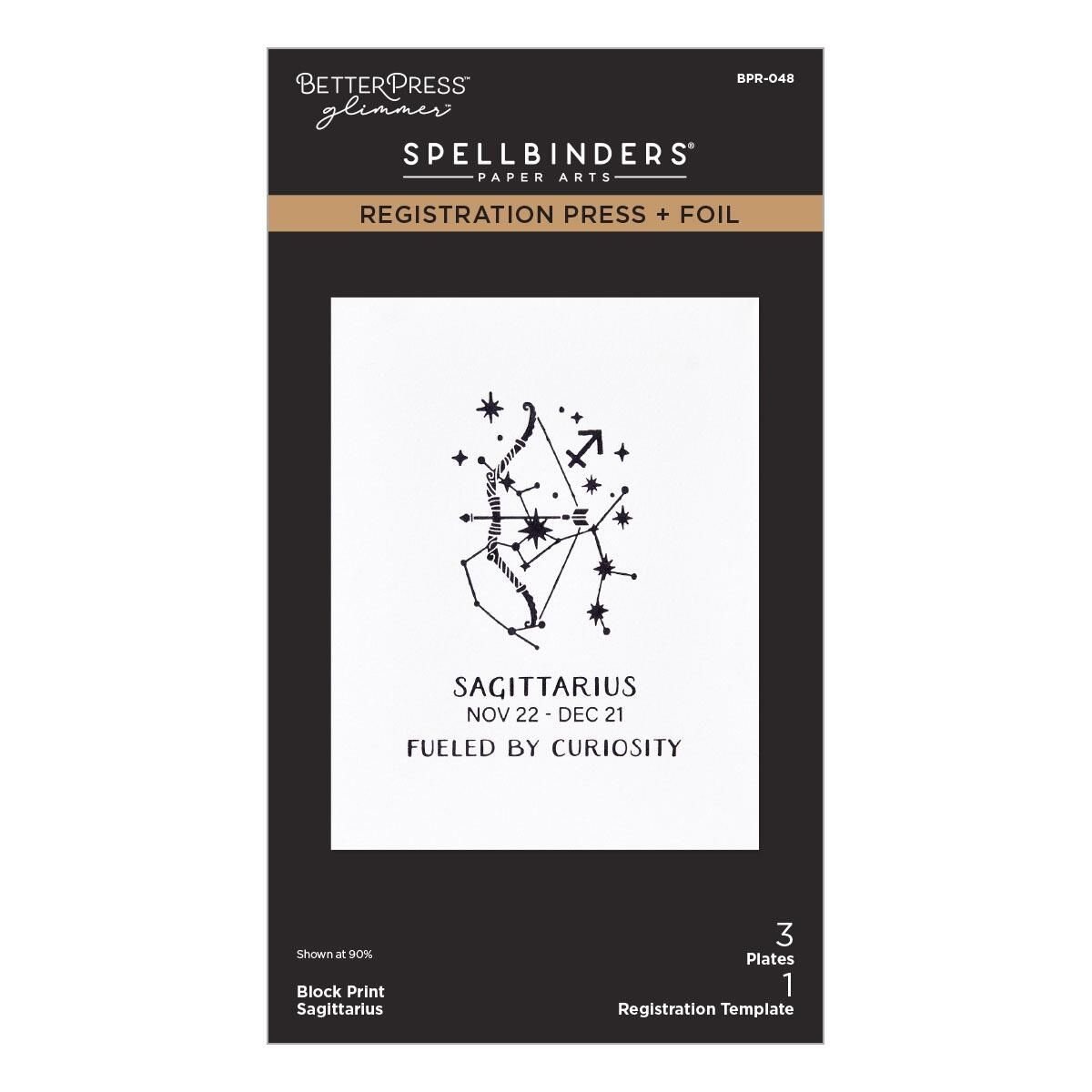 Spellbinders - Block Print Sagittarius Registration Press + Foil Plate