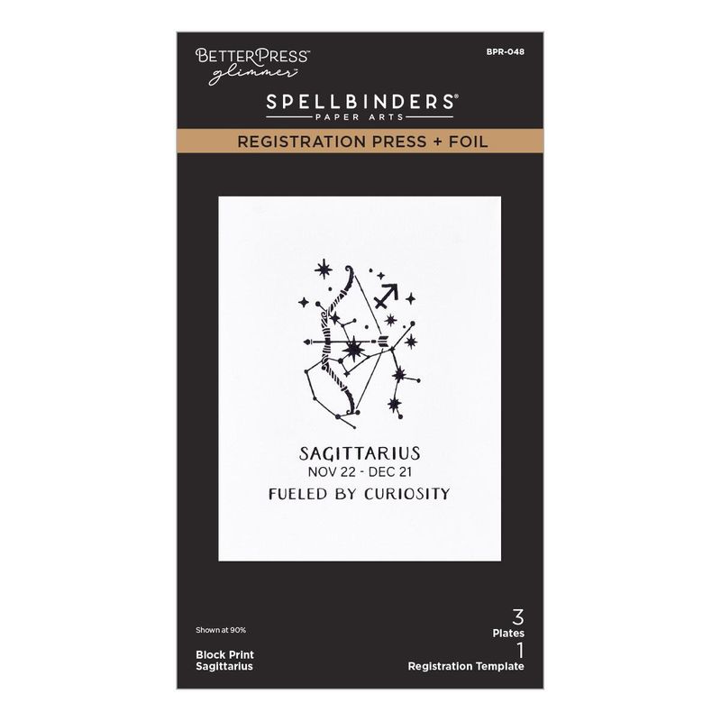 Spellbinders - Block Print Sagittarius Registration Press + Foil Plate