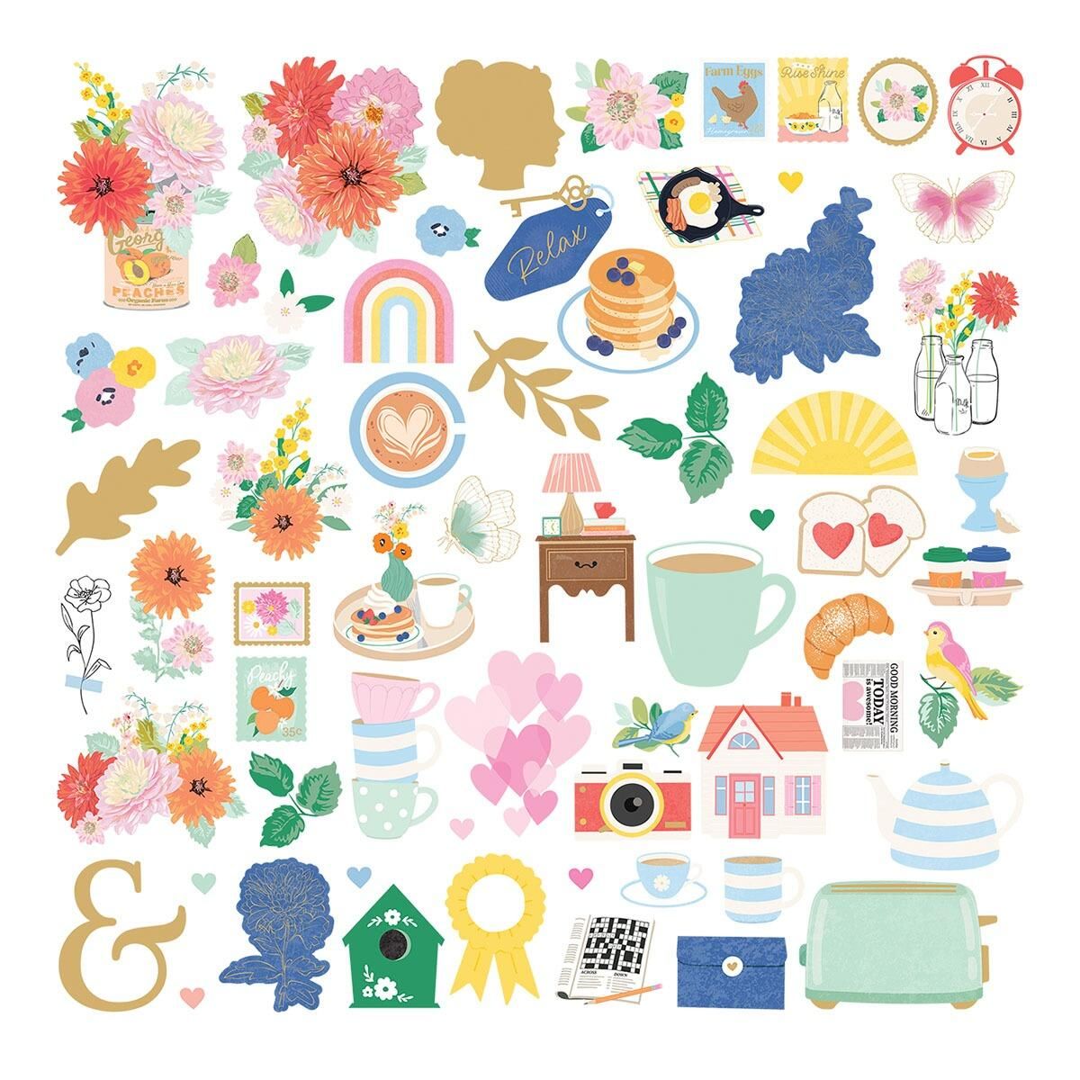 Spellbinders - Rosie's Studio Breakfast in Bed Cardstock Diecut Ephemera