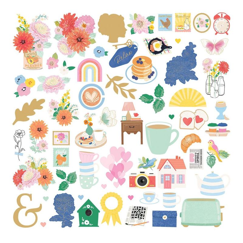 Spellbinders - Rosie's Studio Breakfast in Bed Cardstock Diecut Ephemera