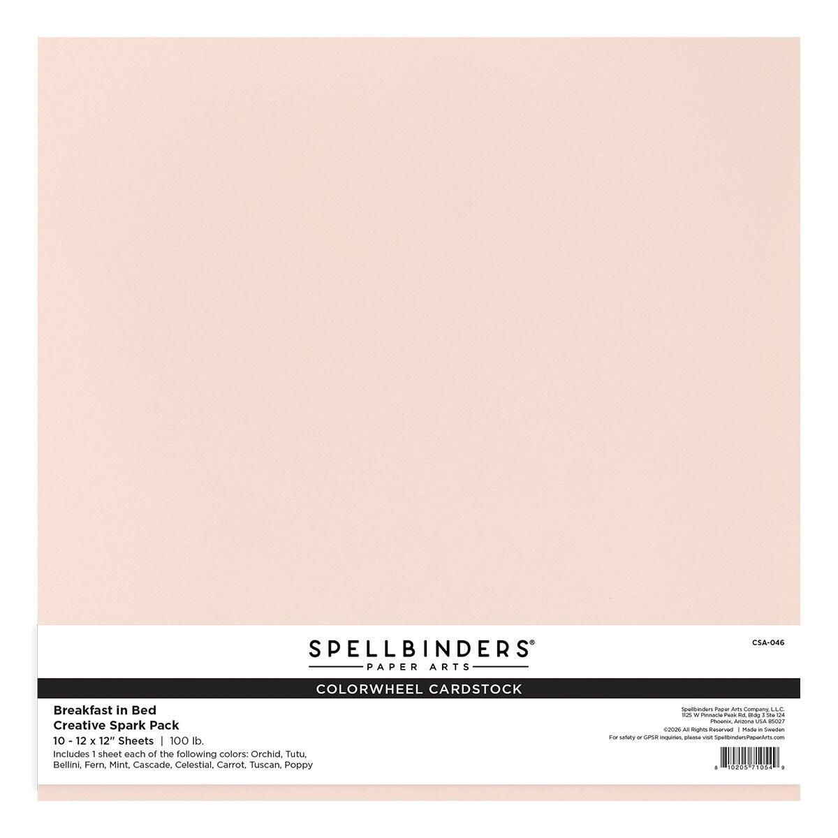 Spellbinders - Breakfast in Bed Creative Spark ColorWheel Cardstock Assortment 12" x 12" - 10 Sheets