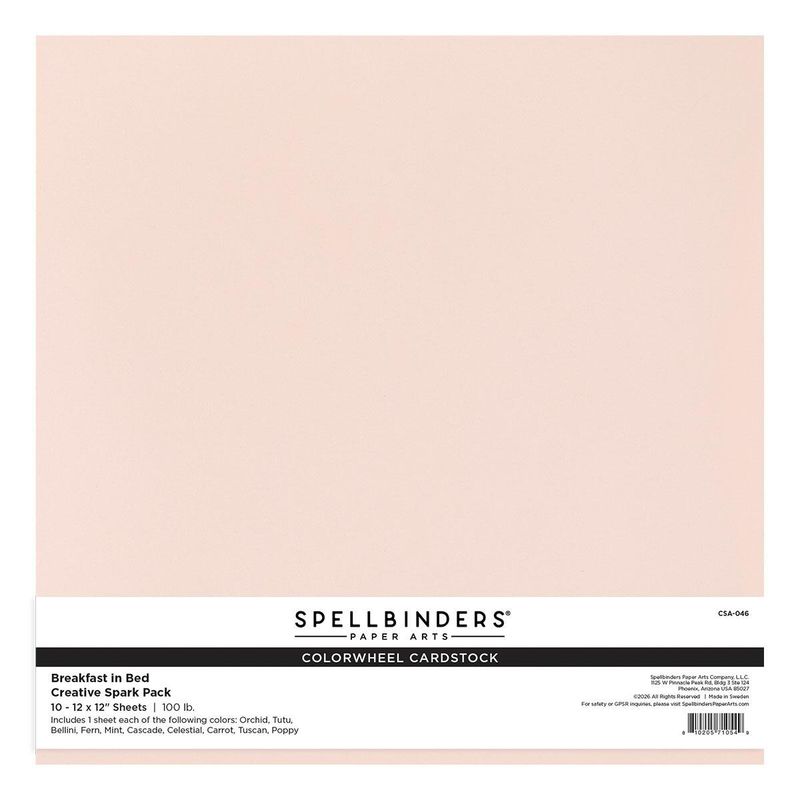 Spellbinders - Breakfast in Bed Creative Spark ColorWheel Cardstock Assortment 12" x 12" - 10 Sheets