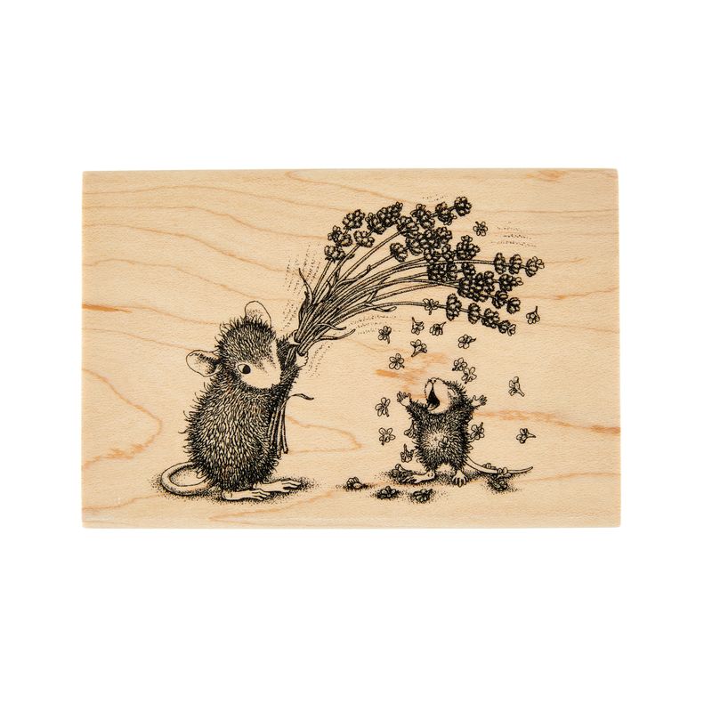 Spellbinders - House-Mouse Flower Shower Wood Mount Stamp