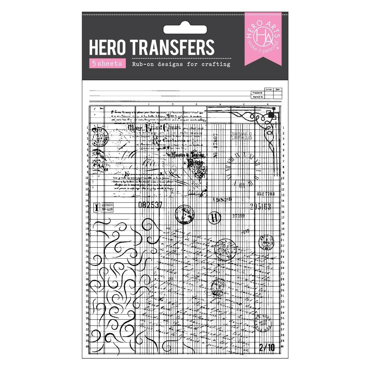 Hero Arts - Grids & Icons Mixed Media Hero Transfers