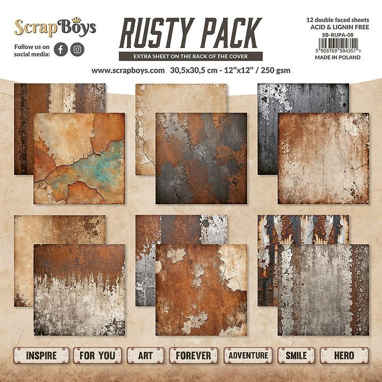 Rusty Pack Paper Pad 12x12