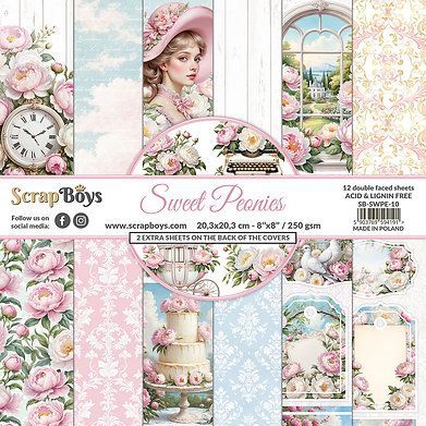 Sweet Peonies Paper Pad 8x8