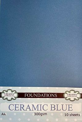 Ceramic Blue 300gsm Foundations Card 10pk