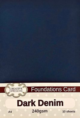 Dark Denim 240gsm Foundations Card 10pk