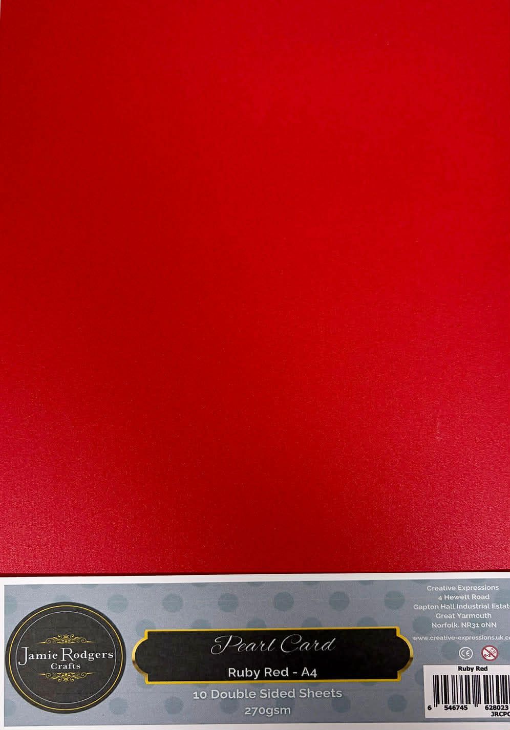 JRC Ruby Red Pearl A4 270gsm card 10 sheets