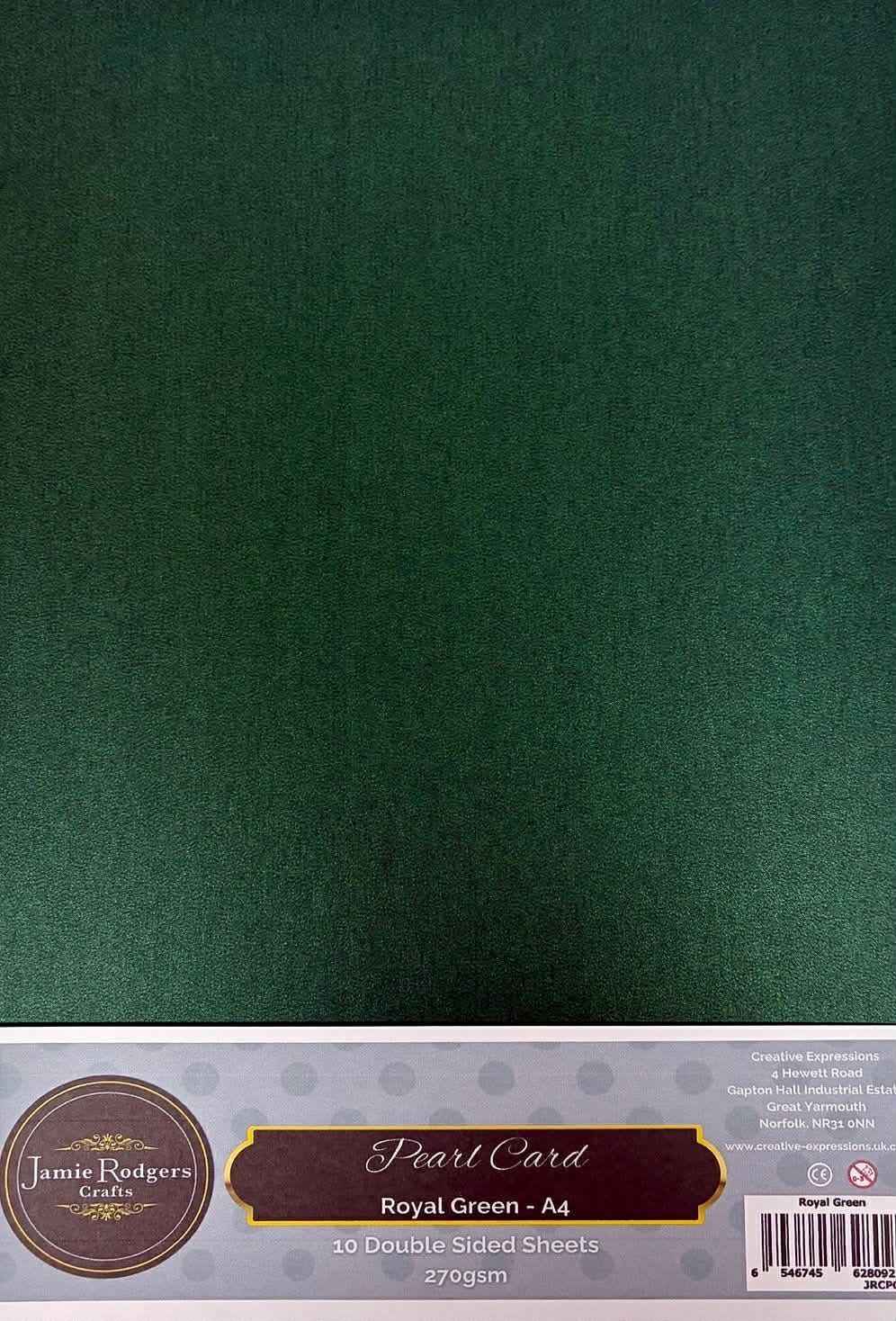 JRC Royal Green Pearl A4 270gsm card 10 sheets