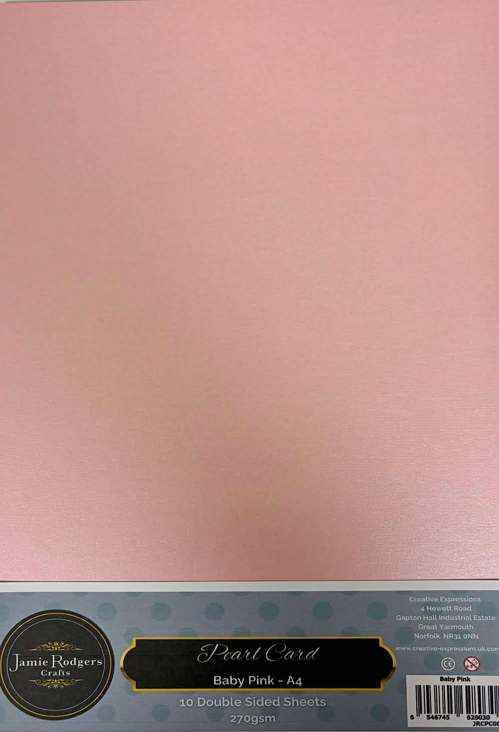 JRC Baby Pink Pearl A4 270gsm card 10 sheets
