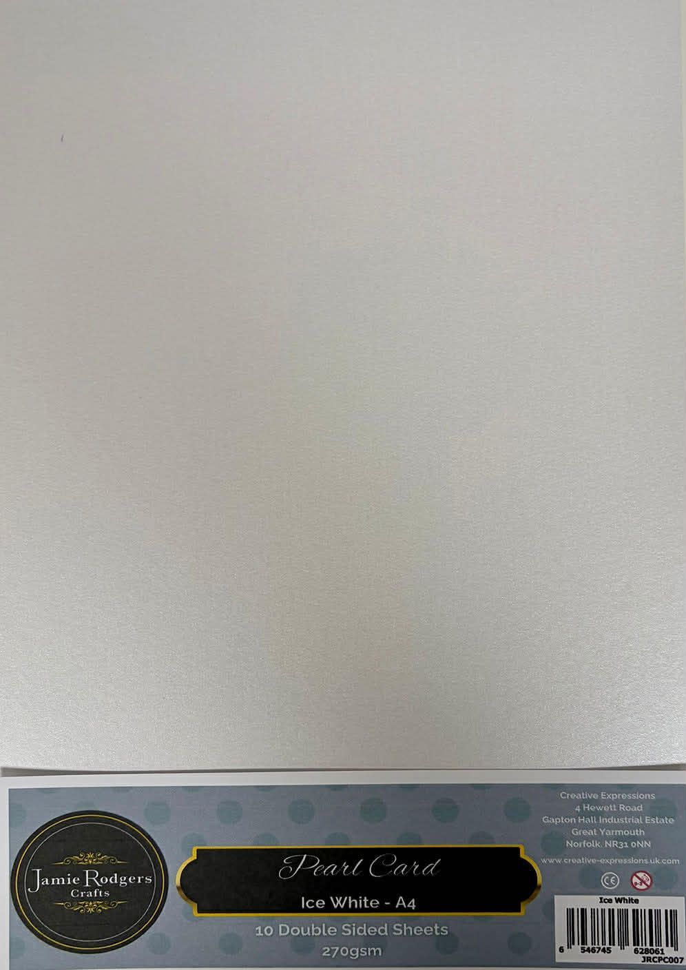 JRC Ice White Pearl A4 270gsm card 10 sheets