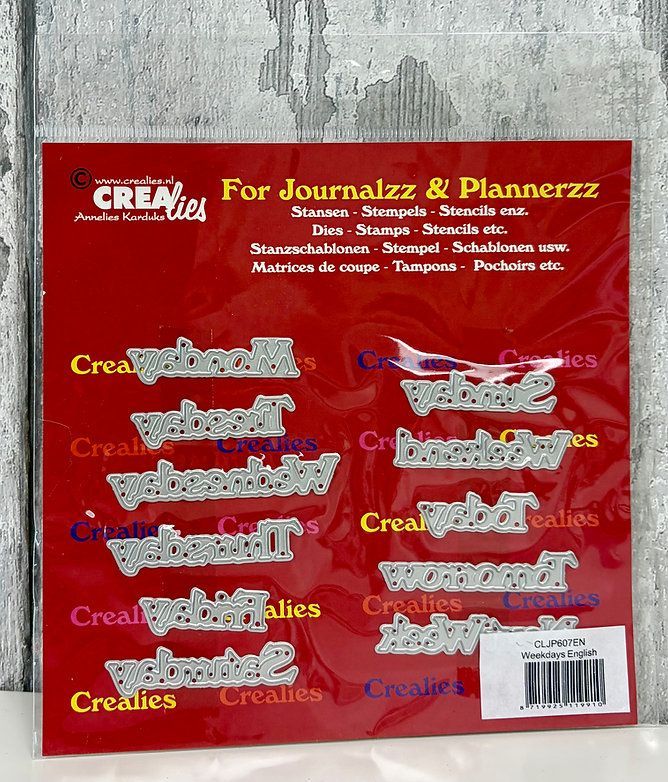 Crealies Weekdays English Dies