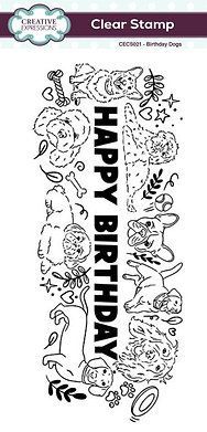 Happy Birthday Dogs DL Stamp Happy Birthday Dogs DL Stamp