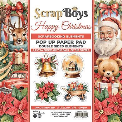 Scrap Boys Happy Christmas 6x6 Pop up Pad Scrap Boys Happy Christmas 6x6 Pop up Pad