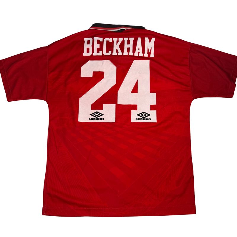 1994-96 Man United Umbro Home Jersey #24 Beckham Size Medium