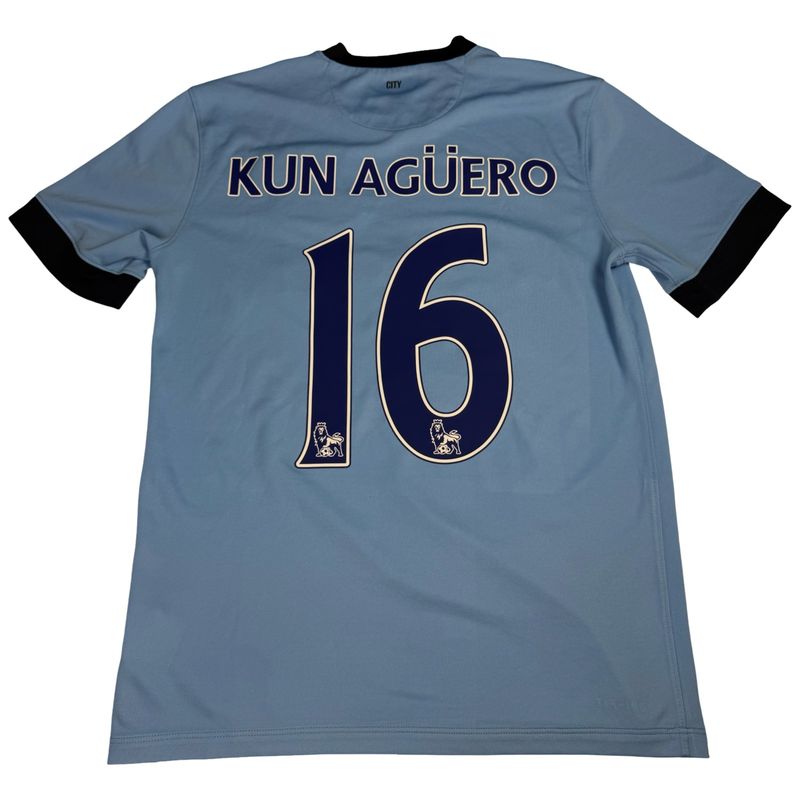 2014/15 Manchester City Nike Home Jersey #16 Kun Agüero Size Medium