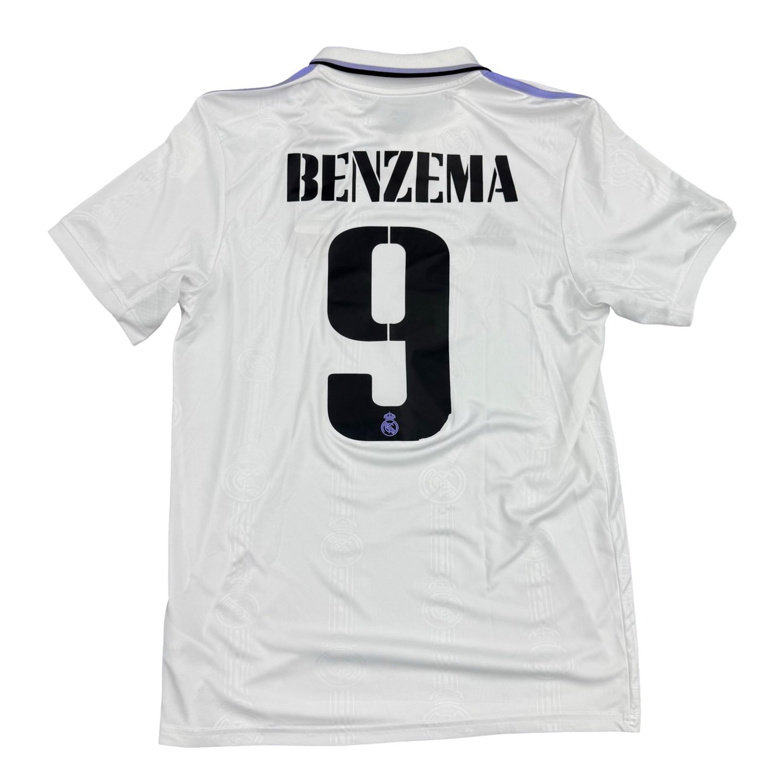 2022/23 Real Madrid Adidas Home Jersey #9 Benzema Size Medium
