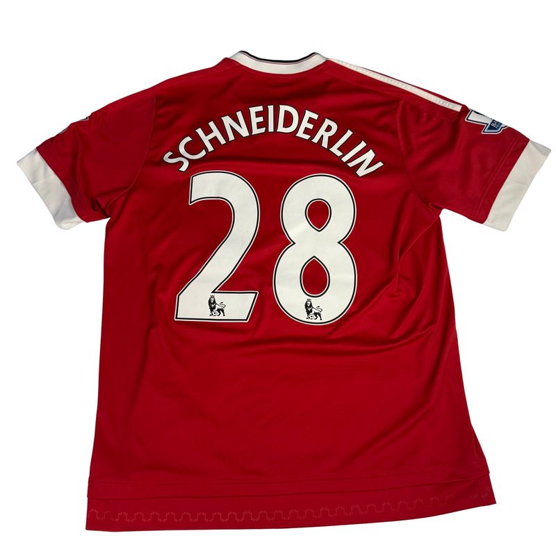 2015/16 Man United Adidas Home Jersey #28 Schneiderlin Size Large