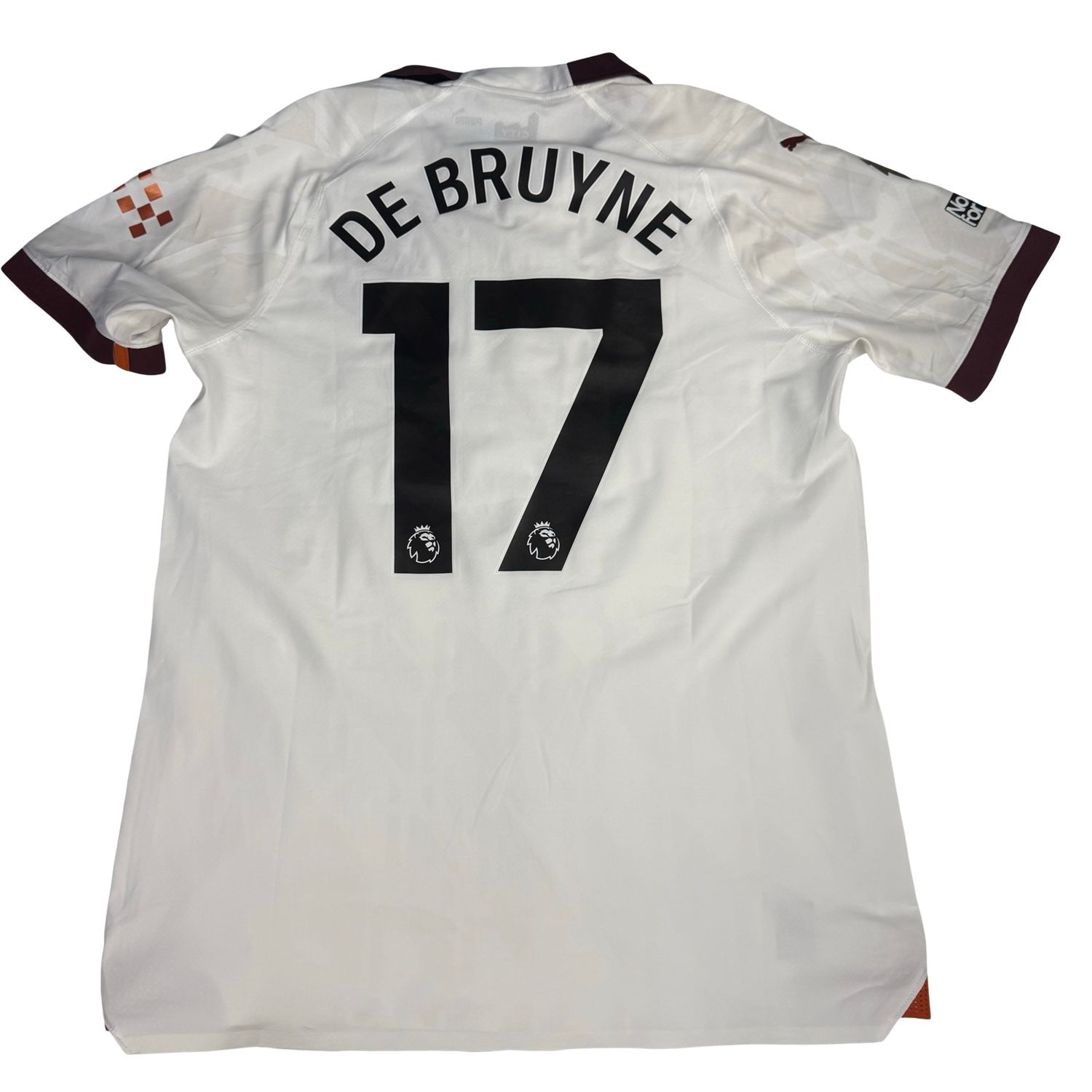 2023/24 Man City Puma Authentic Away Jersey #17 De Bruyne Size L