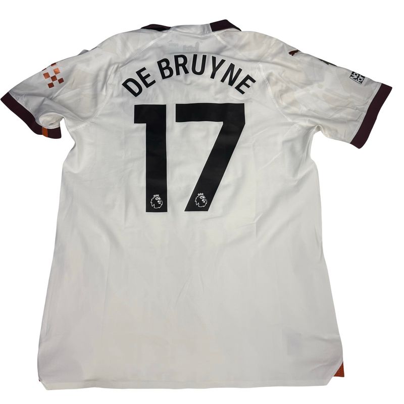 2023/24 Man City Puma Authentic Away Jersey #17 De Bruyne Size L