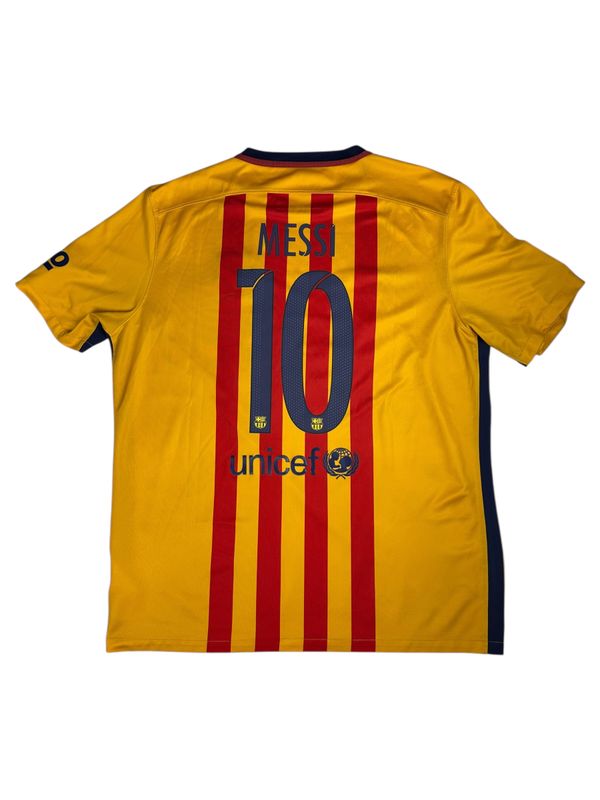 2015/16 FC Barcelona Nike Away Jersey #10 Messi Size XL