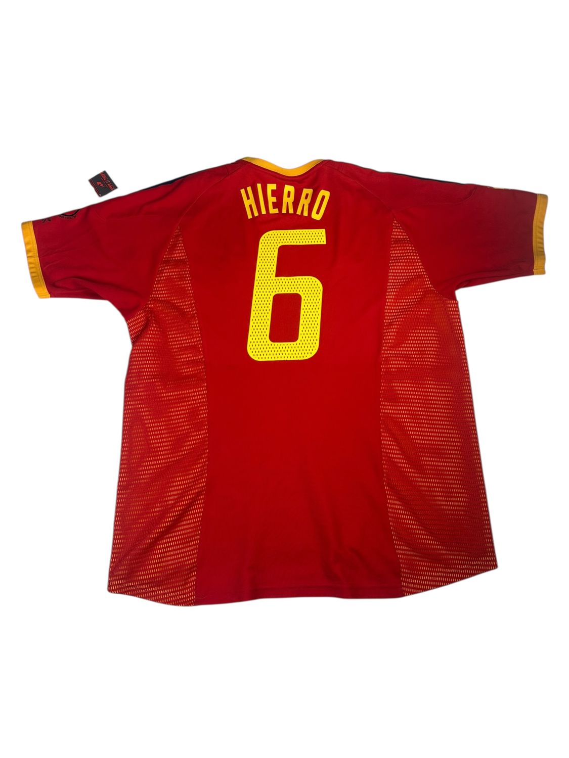 2002 Spain Home Adidas Jersey #6 Hierro Size Large