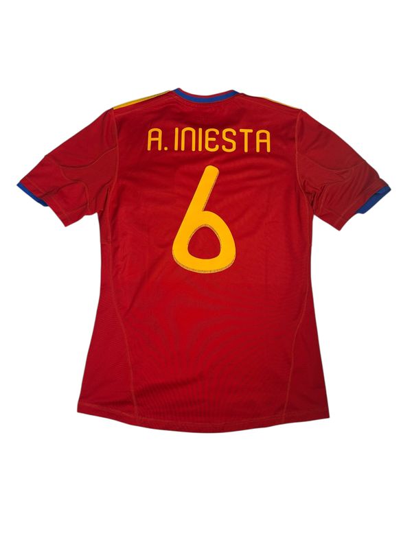 2010/11 Spain Adidas Home Jersey #6 Iniesta Size Medium