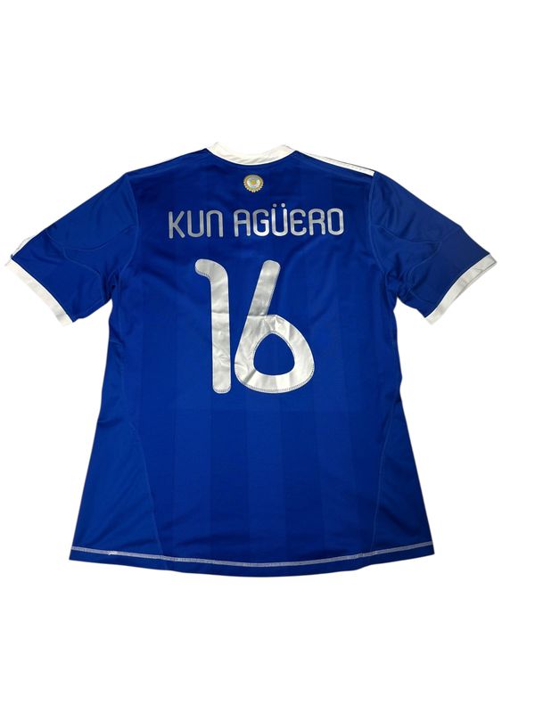 2009/10 Argentina Adidas Away Jersey #16 Kun Aguero Size Large