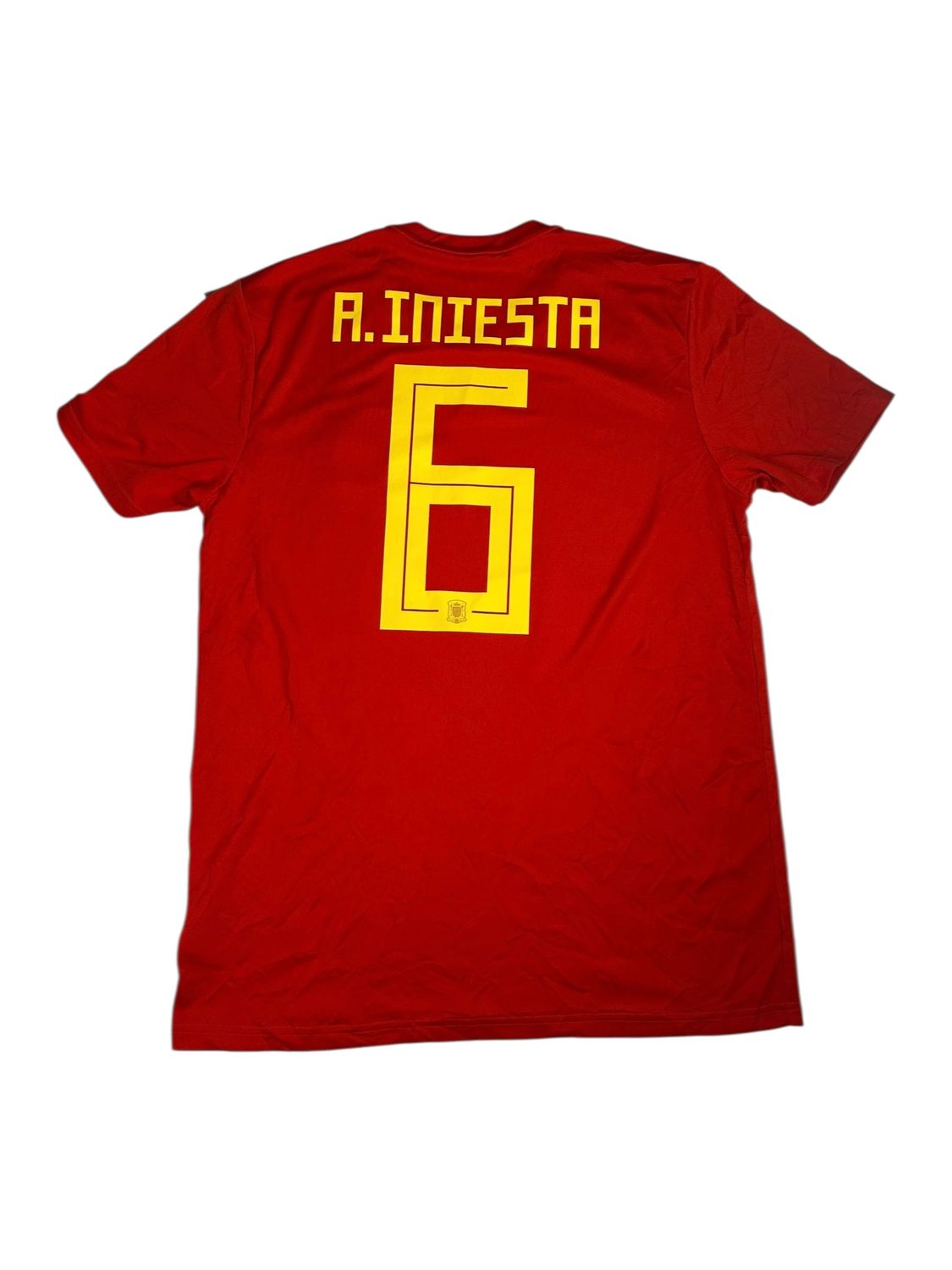 2018/19 Spain Adidas Home Jersey #6 A. Iniesta Size Large