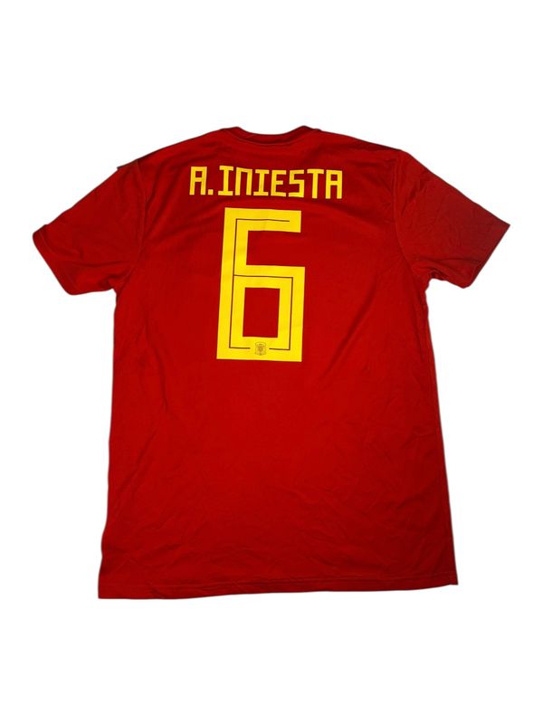 2018/19 Spain Adidas Home Jersey #6 A. Iniesta Size Large
