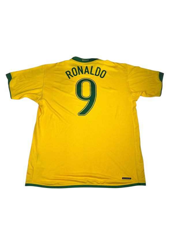 2006 Brazil Nike Home Jersey #9 Ronaldo Size XL