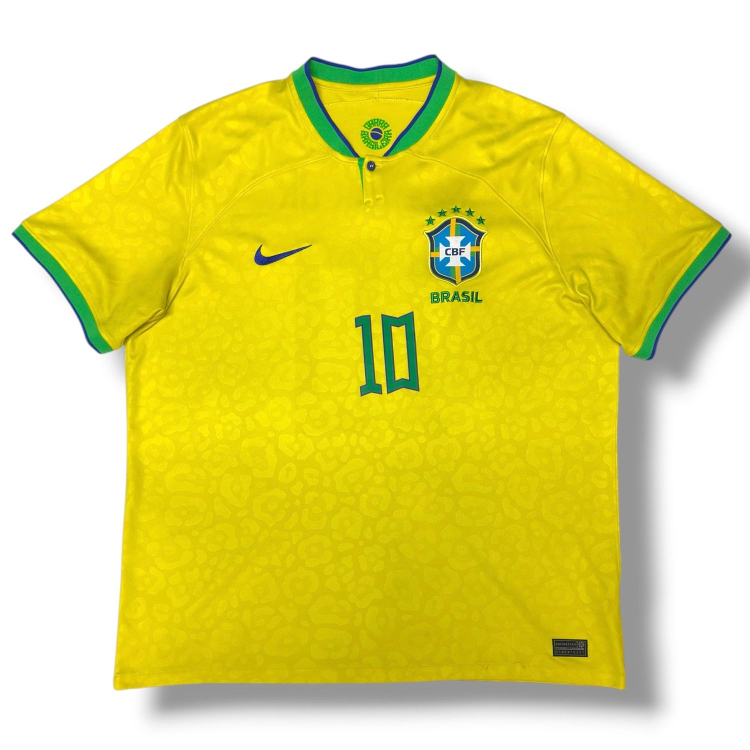 Brazil Nike 2022 World Cup Football Home Jersey #10 Neymar Size XL