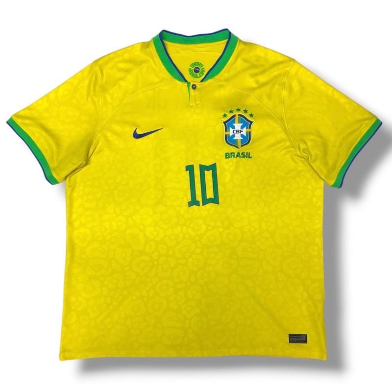 Brazil Nike 2022 World Cup Football Home Jersey #10 Neymar Size XL