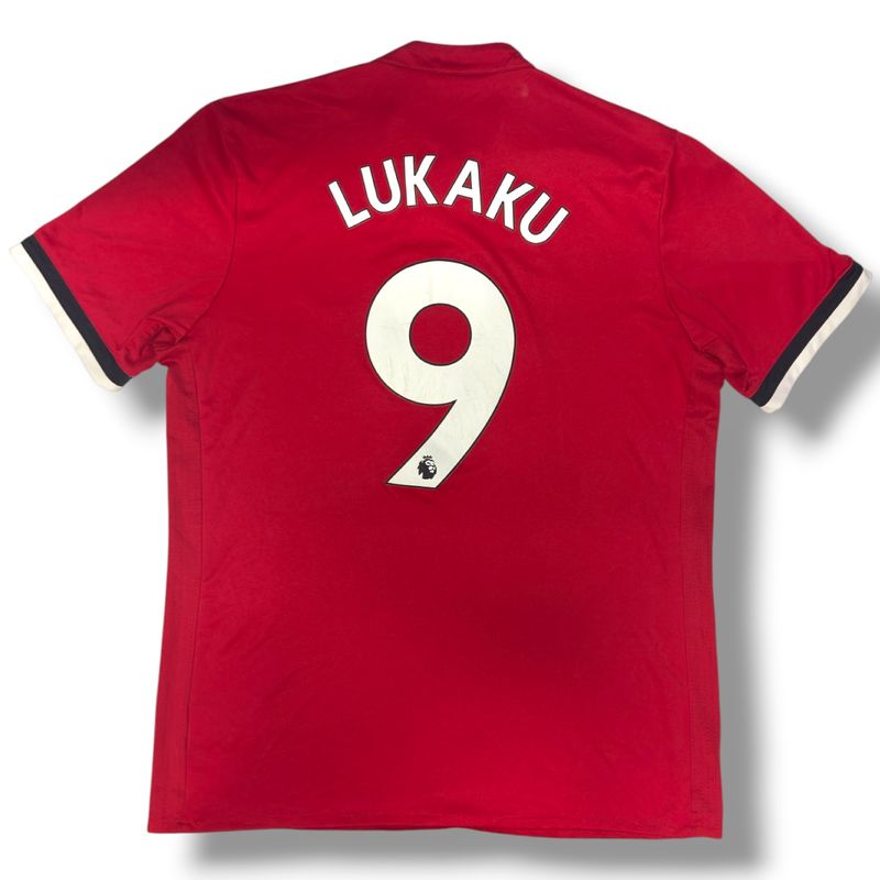 2017/18 Man United Adidas Home Jersey #9 Lukaku Large