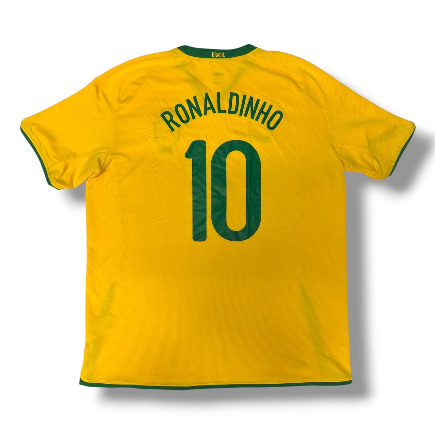 2008/09 Brazil Nike Home Jersey #10 Ronaldinho Size XXL