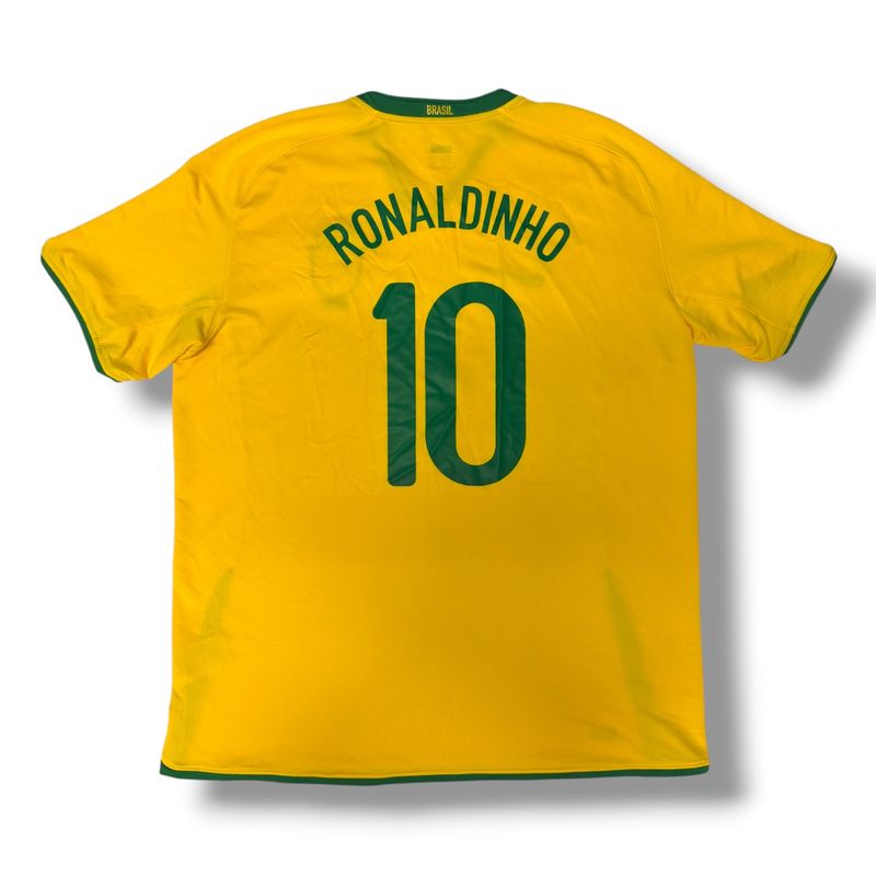 2008/09 Brazil Nike Home Jersey #10 Ronaldinho Size XXL