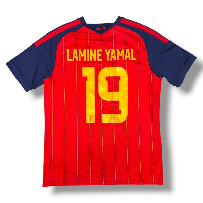 2026 Spain Adidas Home Jersey #19 Yamal Size Large