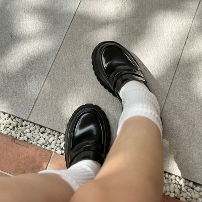 寵愛自己_霧面牛漆皮輕量樂福厚底鞋