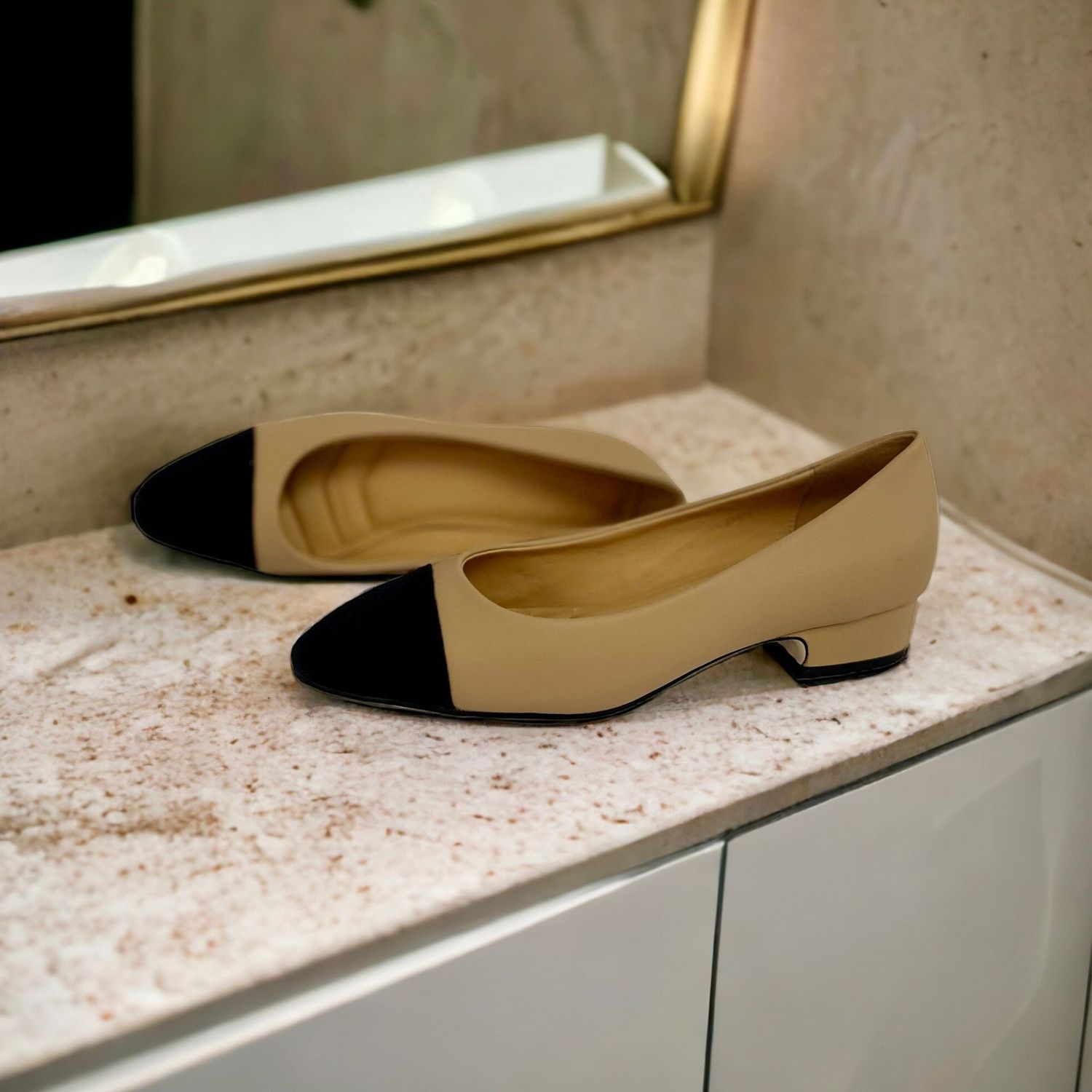 零碼_小香風羊皮3.5公分低跟鞋