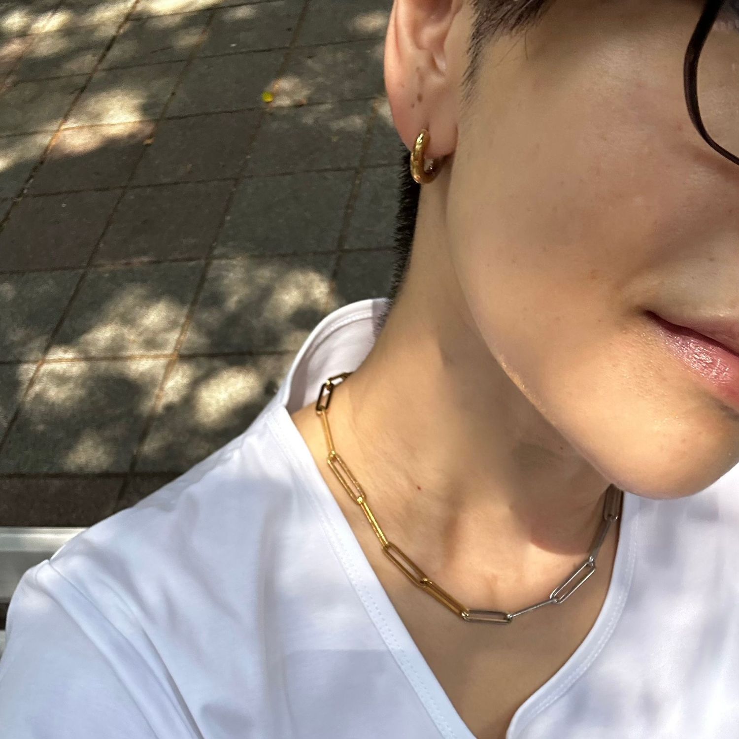 每天都想戴的質感 | 雙色拼接迴紋項鍊